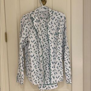 Petite Plume White and Green Tree Print Pajama Set